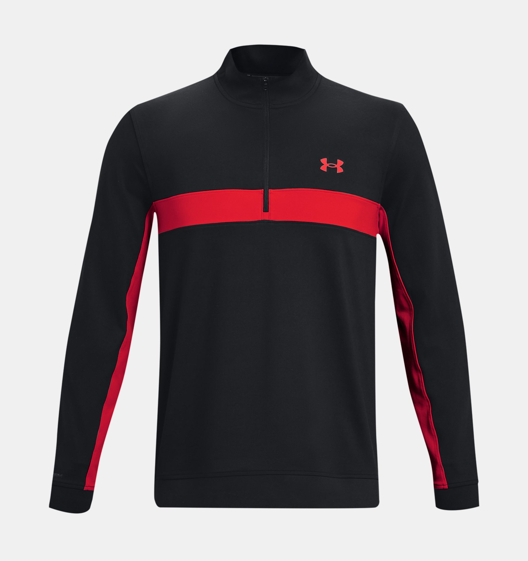 Under Armour Storm Midlayer 1/2 Zip Golf Pullover - Black/Radio Red Under Armour Storm Midlayer 1/2 Zip Golf Pullover - Black/Radio Red